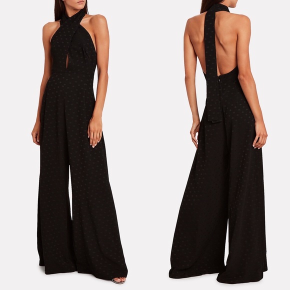 Racil Marisa black polka dot halter wide leg jumpsuit nwt 34 $950 intermix